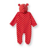 HelloBaby Festive Hooded Fleece Baby Pramsuit with Feet (Newborn to 9 Months)