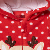 HelloBaby Festive Hooded Fleece Baby Pramsuit with Feet (Newborn to 9 Months)