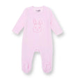 HelloBaby Velour Long Sleeve Baby Sleepsuit with Feet (Newborn to 9 Months) Pink - ebebek