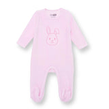 HelloBaby Velour Long Sleeve Baby Sleepsuit with Feet (Newborn to 9 Months) Pink - ebebek