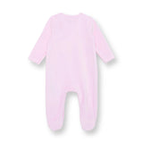 HelloBaby Velour Long Sleeve Baby Sleepsuit with Feet (Newborn to 9 Months) Pink - ebebek