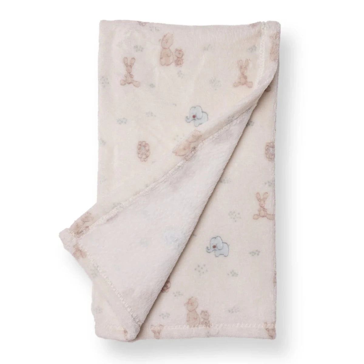 Little Dreams Animal Print Wellsoft Fleece Baby Blanket (90 x 110 cm) Blue - ebebek