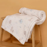 Little Dreams Animal Print Wellsoft Fleece Baby Blanket (90 x 110 cm) Blue - ebebek
