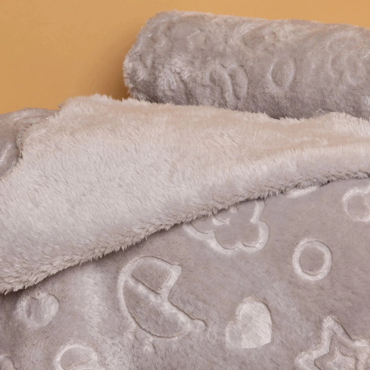 Little Dreams Sky Print Wellsoft Fleece Baby Blanket (90 x 110 cm) Grey - ebebek