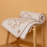Little Dreams Jacquard Knit Baby Blanket (90 x 110 cm) Light Brown - ebebek