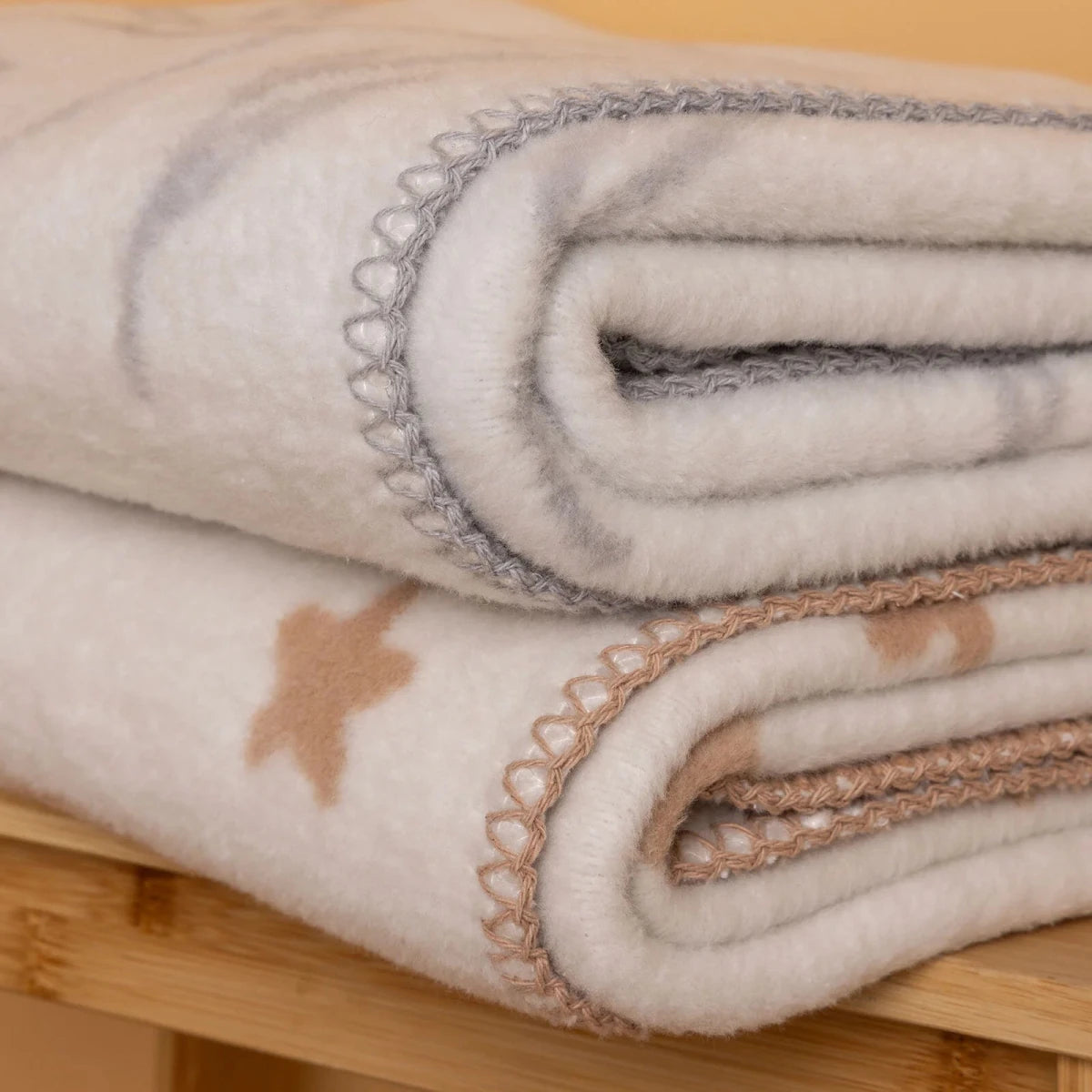 Little Dreams Jacquard Knit Baby Blanket (90 x 110 cm) Light Brown - ebebek