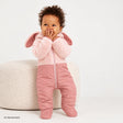 Midimod Hooded Fleece Baby Pramsuit with Feet (3 Months to 12 Months) Pink - ebebek