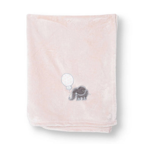 Mollia Elephant Print Wellsoft Fleece Baby Blanket (80 x 100 cm) Salmon - ebebek
