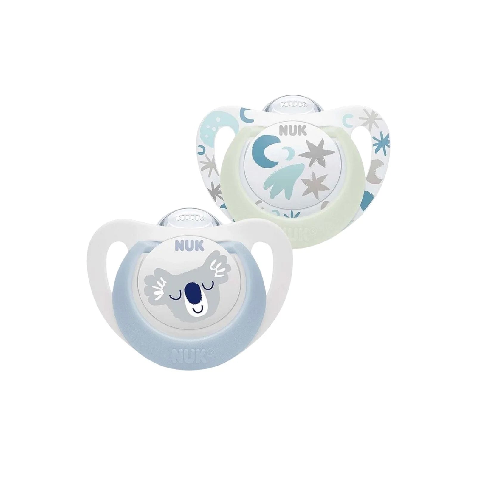 NUK Star Day & Night Soother 0 - 6 months Pack of 2 - Blue - ebebek - Black Friday