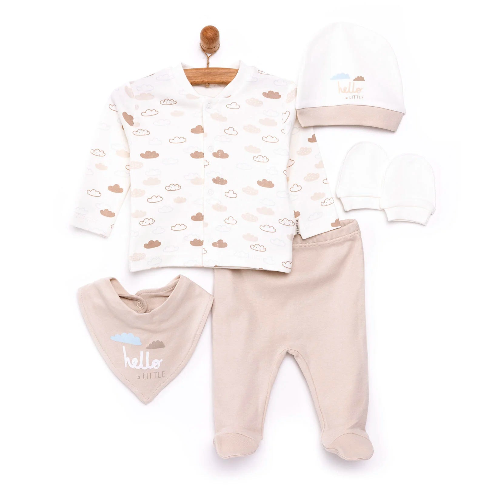 Bebbek Baby Boy 5 Pcs Newborn Gift Starter Set - Light Brown - ebebek - Black Friday