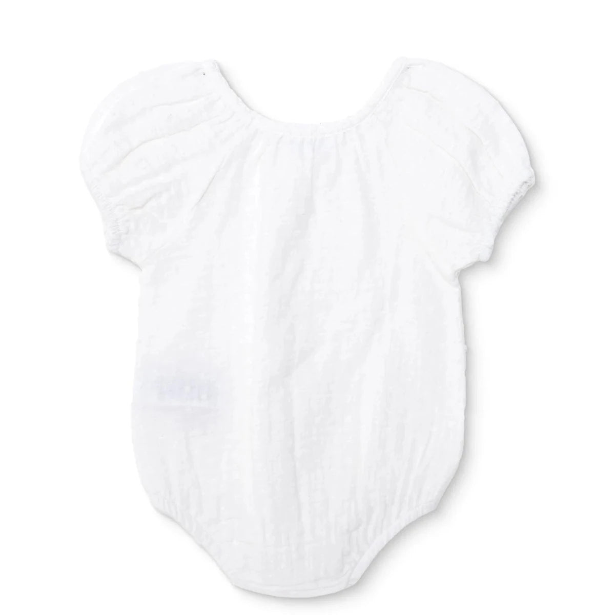 Baby Girl Short - Sleeve Bodysuit Snap Fastening Crew Neck - Ecru Ecru - ebebek