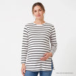 Baby Mom Striped Women's Maternity Long Sleeve T-Shirt (S to 2XL) Black Printed - ebebek