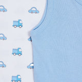 HelloBaby 2 Pack Car Print Ribbed Baby Vests (12 Months to 4-5 Years)