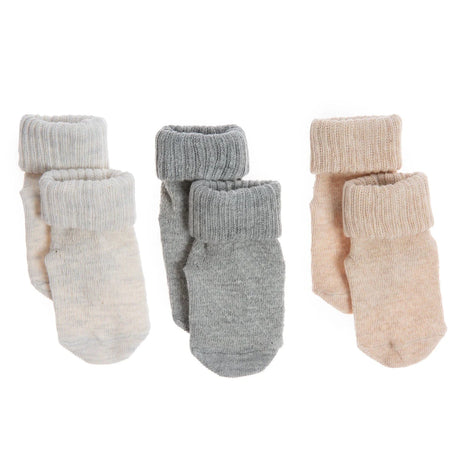 HelloBaby 3 Pack Roll-Top Baby Socks (Newborn to 12-24 Months) Grey Melange - ebebek