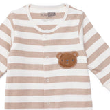 HelloBaby Bear Print Long Sleeve Footed Baby Sleepsuit (Newborn to 6-9 Months) Beige - ebebek