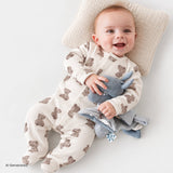 HelloBaby Bear Print Long Sleeve Footed Baby Sleepsuit (Newborn to 6-9 Months) Beige - ebebek