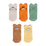 HelloBaby Animal Print 5 Pack Ankle Baby Socks (Newborn to 4-5 Years)