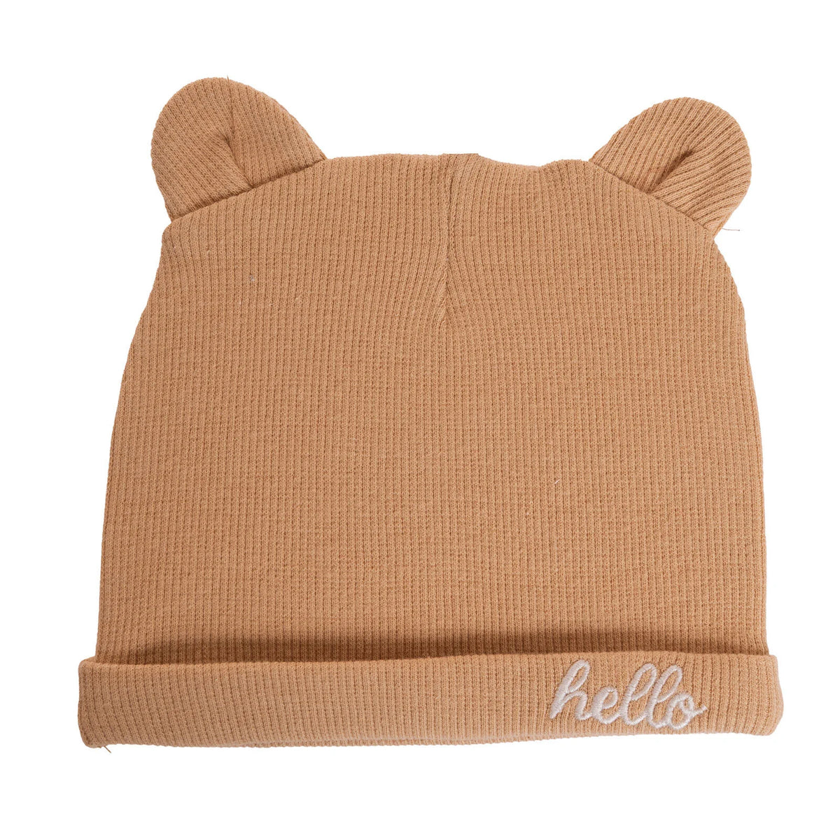 HelloBaby Slogan Print Ribbed Baby Hat (Newborn)