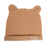 HelloBaby Slogan Print Ribbed Baby Hat (Newborn)