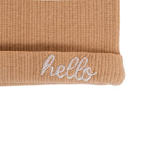 HelloBaby Slogan Print Ribbed Baby Hat (Newborn)