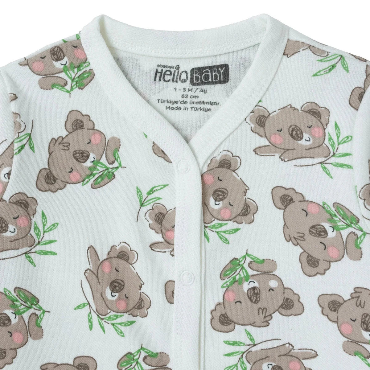 HelloBaby Car Print Long Sleeve Footless Baby Sleepsuit (Newborn to 9 Months) Ecru - ebebek