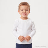HelloBaby Long Sleeve Interlock Baby T-Shirt (3-6 Months to 2-3 Years) White - ebebek