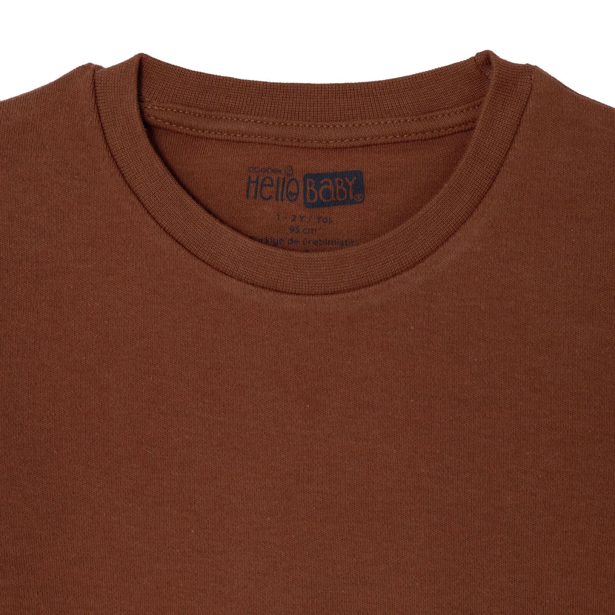 HelloBaby Long Sleeve Interlock Baby T-Shirt (3-6 Months to 2-3 Years) Brown - ebebek