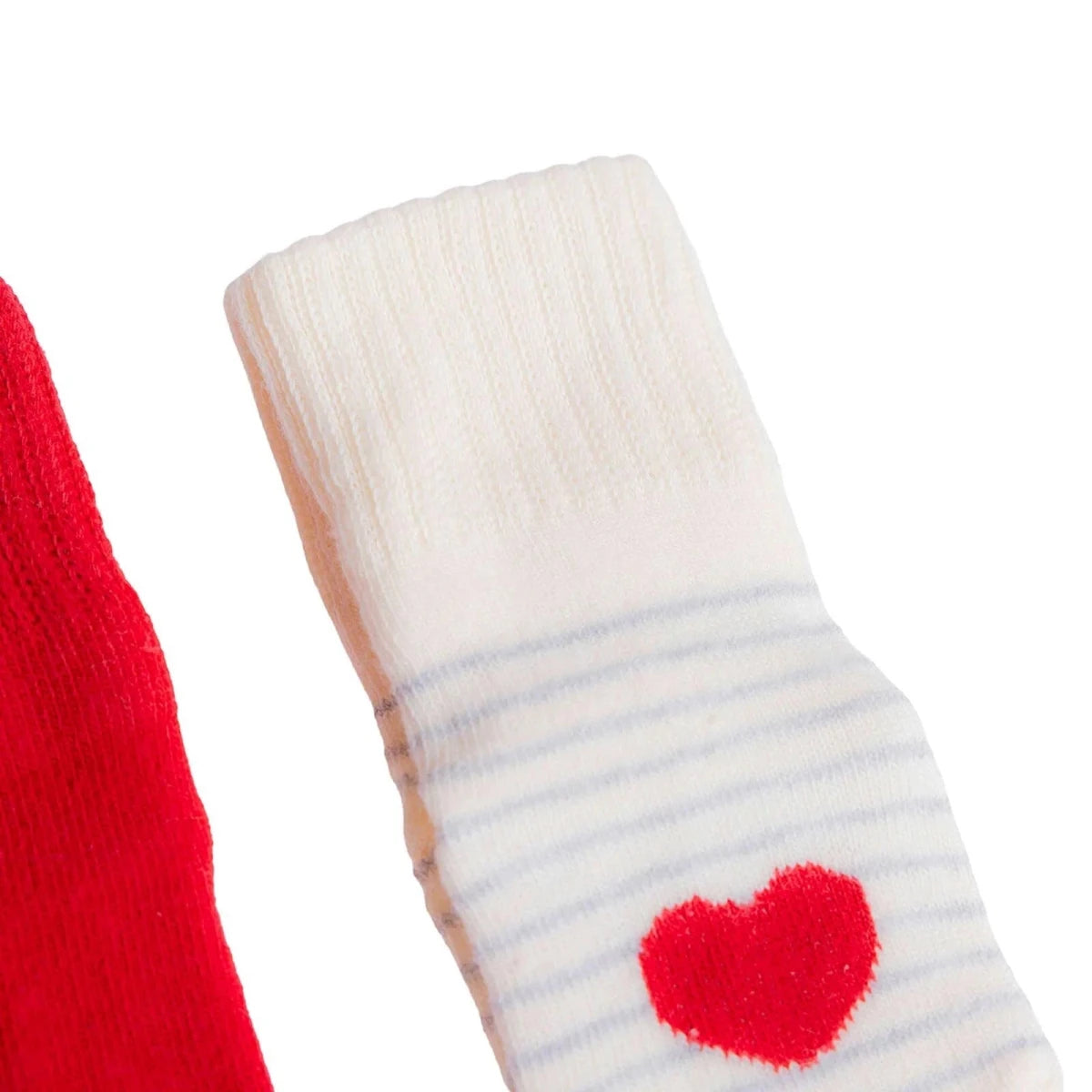 HelloBaby Heart Print 3 Pack Roll-Top Baby Socks (Newborn to 12-24 Months) Red - ebebek