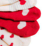 HelloBaby Heart Print 3 Pack Roll-Top Baby Socks (Newborn to 12-24 Months) Red - ebebek