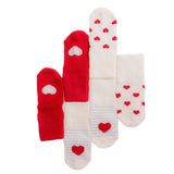 HelloBaby Heart Print 3 Pack Roll-Top Baby Socks (Newborn to 12-24 Months) Red - ebebek