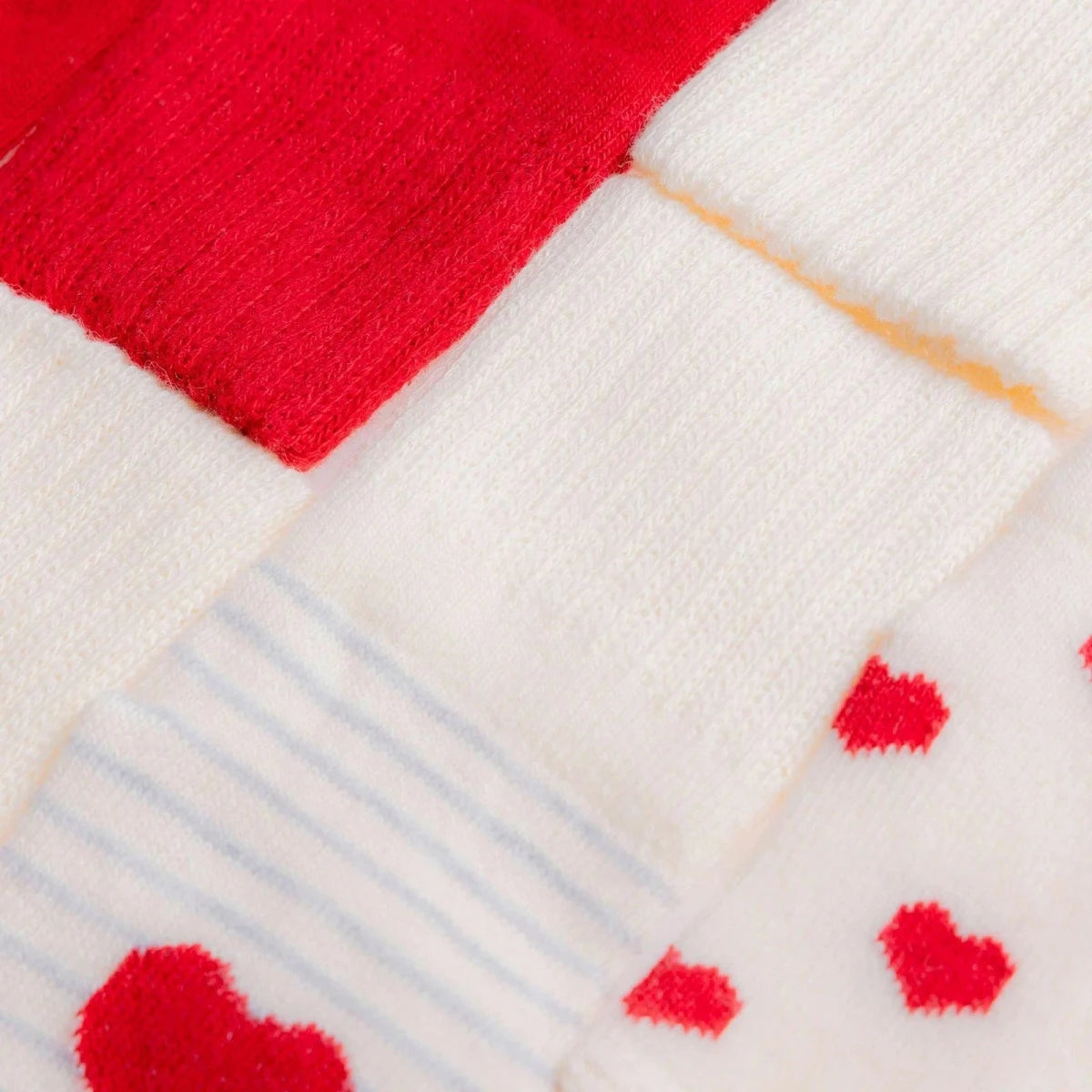 HelloBaby Heart Print 3 Pack Roll-Top Baby Socks (Newborn to 12-24 Months) Red - ebebek