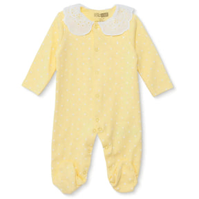 HelloBaby Polka Dot Long Sleeve Baby Sleepsuit with Feet (Newborn to 6-9 Months) Yellow - ebebek