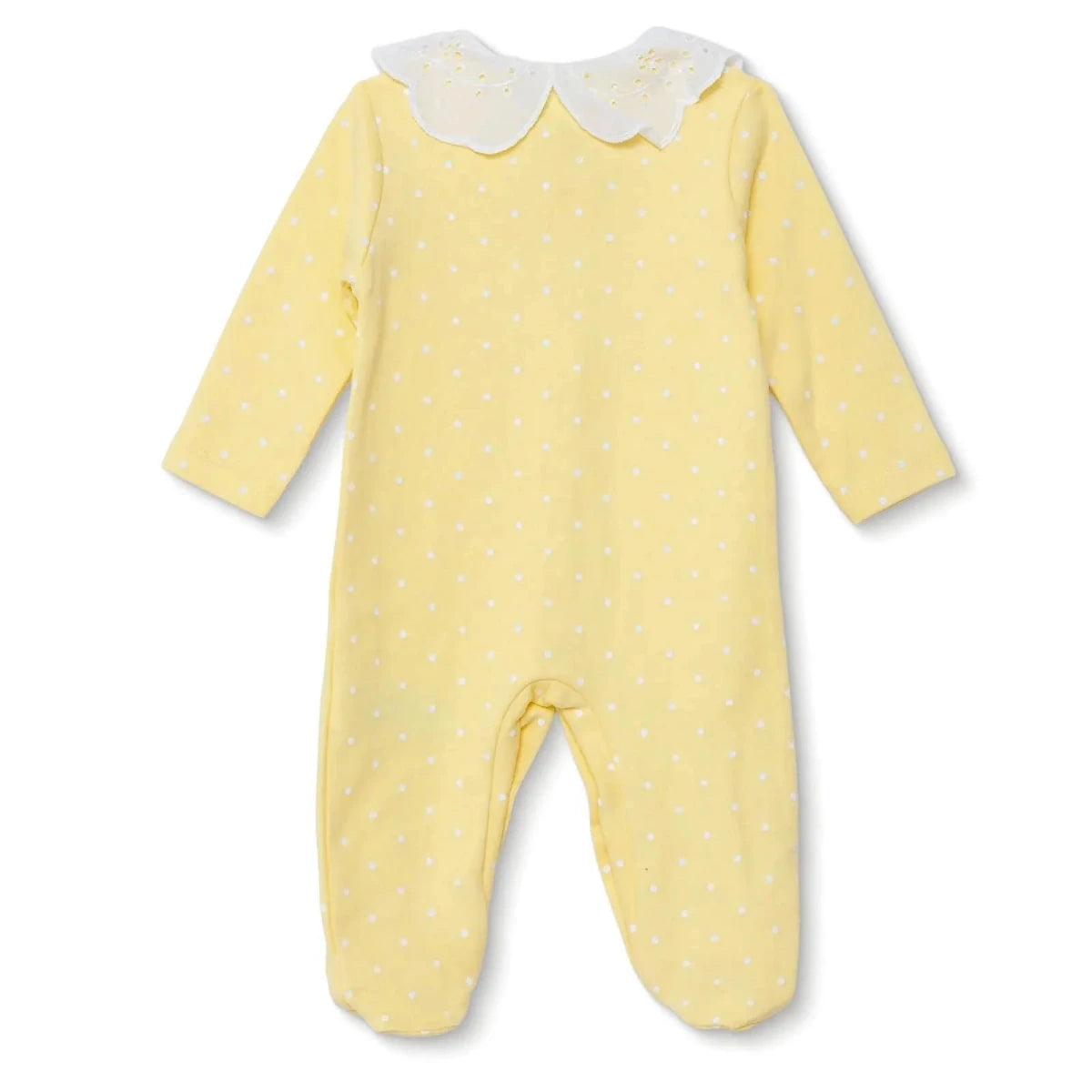 HelloBaby Polka Dot Long Sleeve Baby Sleepsuit with Feet (Newborn to 6-9 Months) Yellow - ebebek