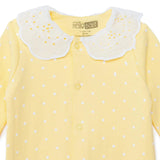 HelloBaby Polka Dot Long Sleeve Baby Sleepsuit with Feet (Newborn to 6-9 Months) Yellow - ebebek