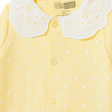 HelloBaby Polka Dot Long Sleeve Baby Sleepsuit with Feet (Newborn to 6-9 Months) Yellow - ebebek