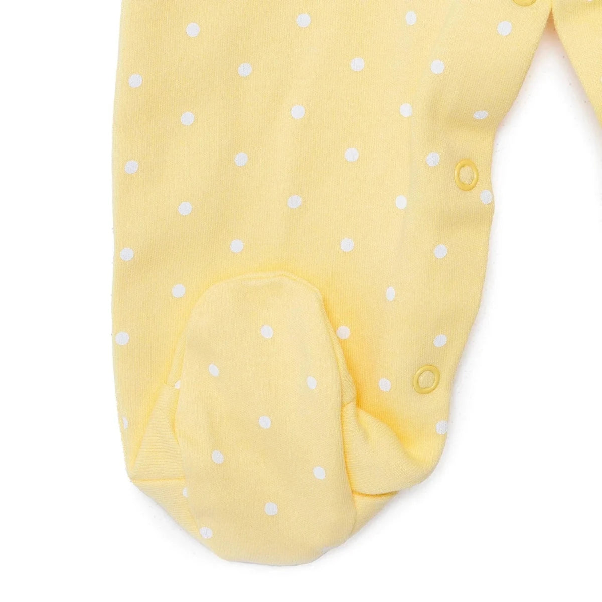 HelloBaby Polka Dot Long Sleeve Baby Sleepsuit with Feet (Newborn to 6-9 Months) Yellow - ebebek