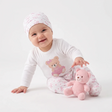 HelloBaby Bear Print Baby Bodysuit, Hat & Bottoms Set (Newborn to 6-9 Months) Pink - ebebek