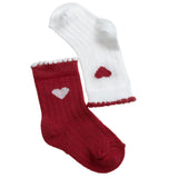 HelloBaby 3 Pack Heart Print Frill Ankle Baby Socks (Newborn to 2-3 Years) - Red Red - ebebek