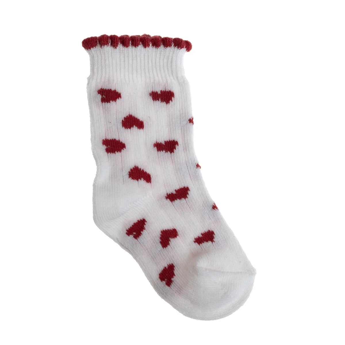 HelloBaby 3 Pack Heart Print Frill Ankle Baby Socks (Newborn to 2-3 Years) - Red Red - ebebek