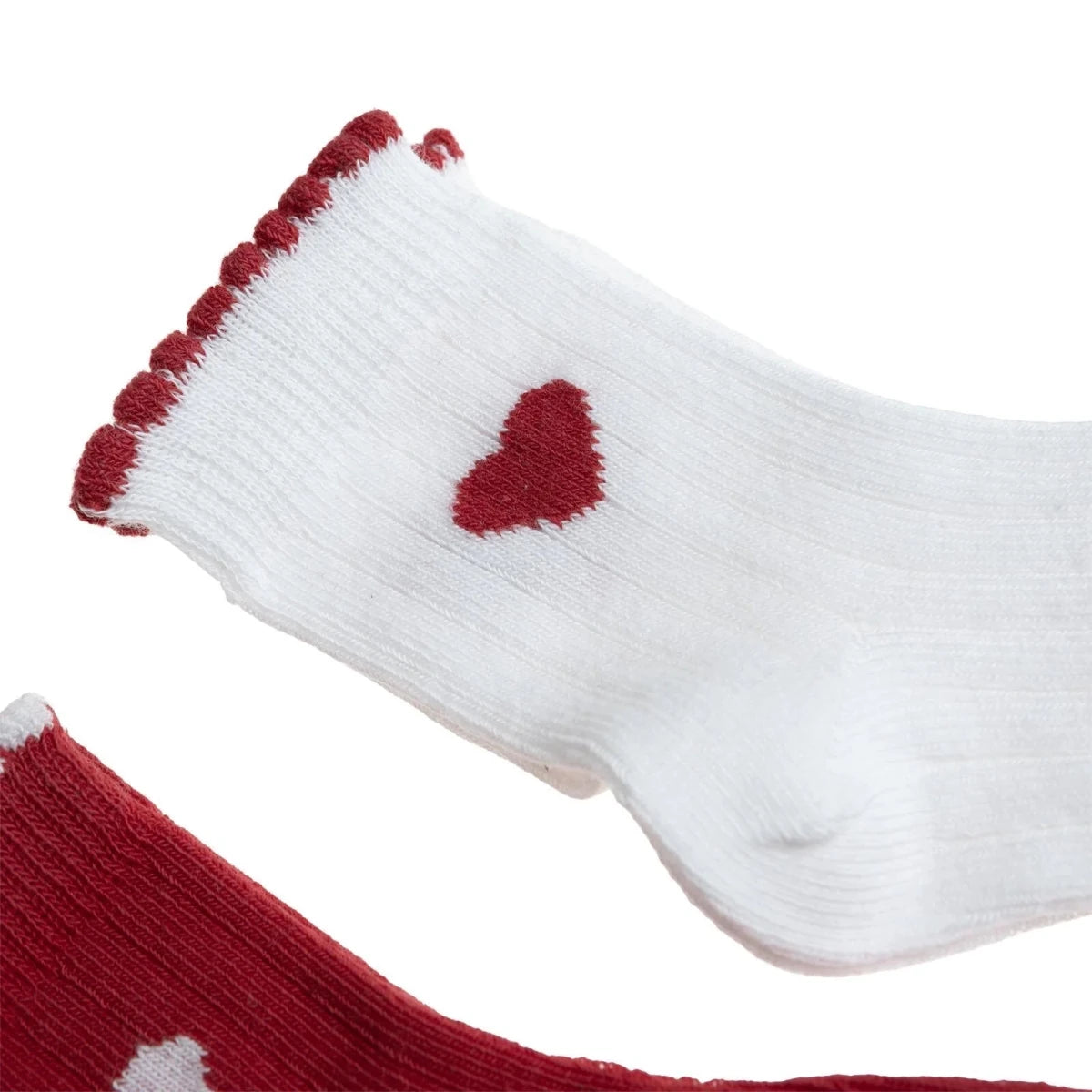 HelloBaby 3 Pack Heart Print Frill Ankle Baby Socks (Newborn to 2-3 Years) - Red Red - ebebek