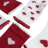 HelloBaby 3 Pack Heart Print Frill Ankle Baby Socks (Newborn to 2-3 Years) - Red Red - ebebek