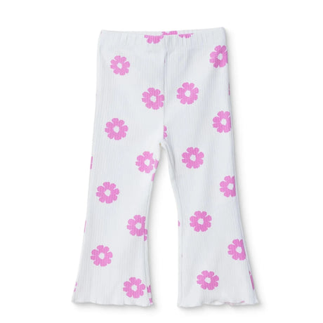 HelloBaby Floral Print Ribbed Baby Leggings (3-6 Months to 4-5 Years) Ecru Printed - ebebek