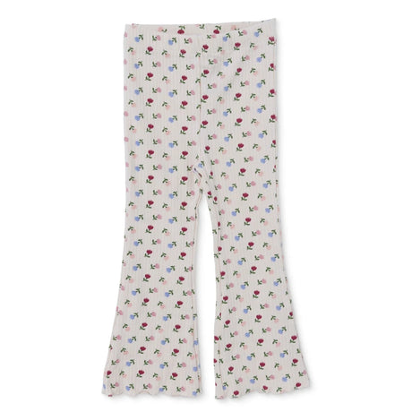 HelloBaby Floral Print Ribbed Baby Leggings (3-6 Months to 4-5 Years) Ecru Printed - ebebek