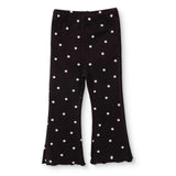 HelloBaby Floral Print Flared Ribbed Baby Leggings (6-9 Months to 2-3 Years) Black Printed - ebebek