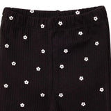 HelloBaby Floral Print Flared Ribbed Baby Leggings (6-9 Months to 2-3 Years) Black Printed - ebebek