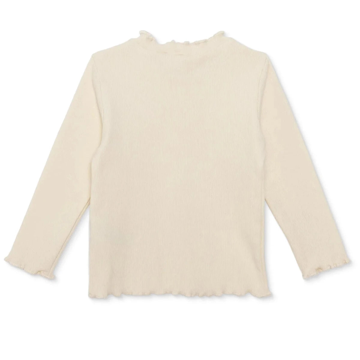 HelloBaby Frill Neck Embroidered Long Sleeve Baby T-Shirt (3-6 Months to 2-3 Years) Ecru - ebebek