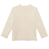 HelloBaby Frill Neck Embroidered Long Sleeve Baby T-Shirt (3-6 Months to 2-3 Years) Ecru - ebebek