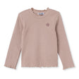 HelloBaby Frill Neck Embroidered Long Sleeve Baby T-Shirt (3-6 Months to 2-3 Years) Brown - ebebek