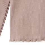 HelloBaby Frill Neck Embroidered Long Sleeve Baby T-Shirt (3-6 Months to 2-3 Years) Brown - ebebek