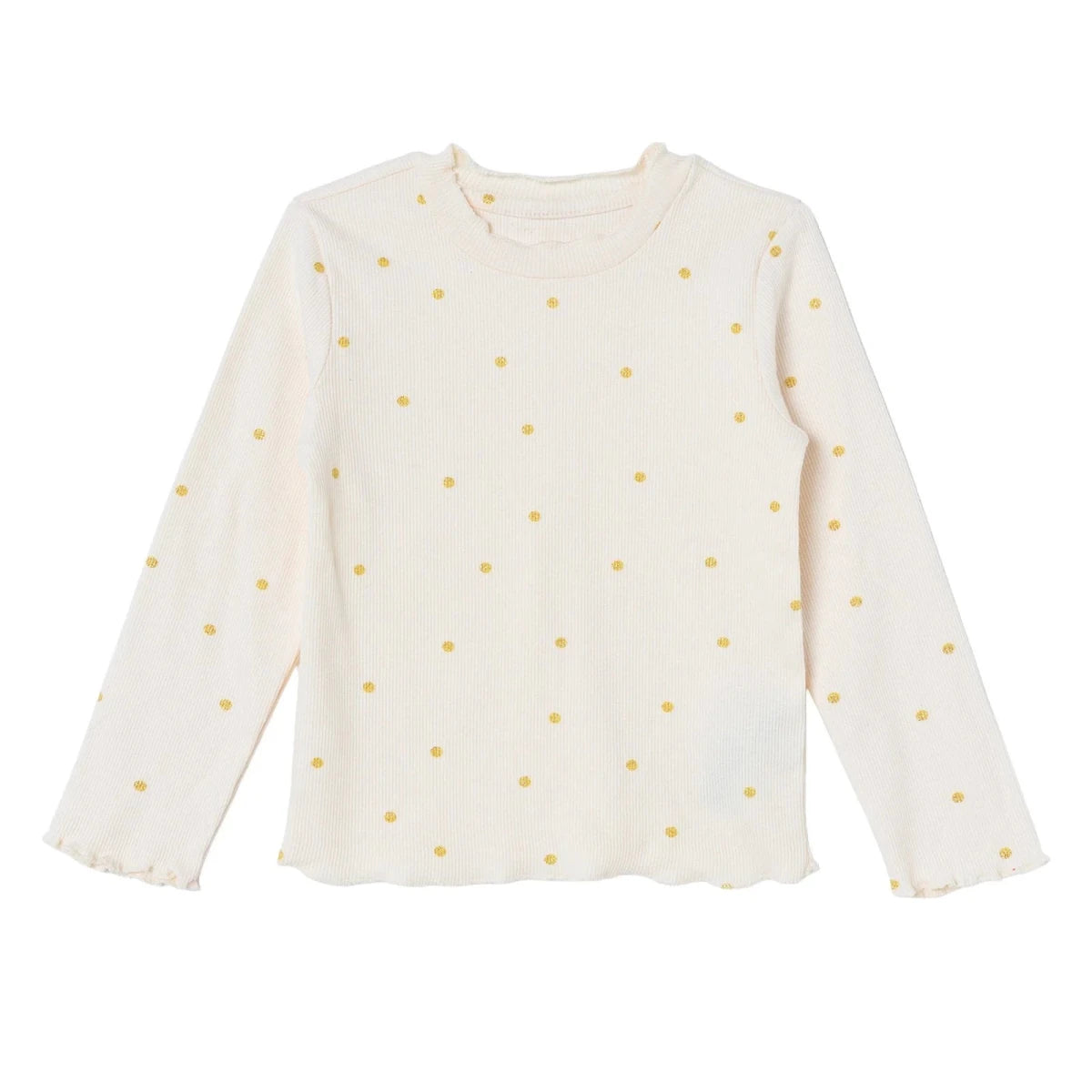 HelloBaby Polka Dot Print Long Sleeve Baby T-Shirt (3-6 Months to 2-3 Years) Ecru Printed - ebebek